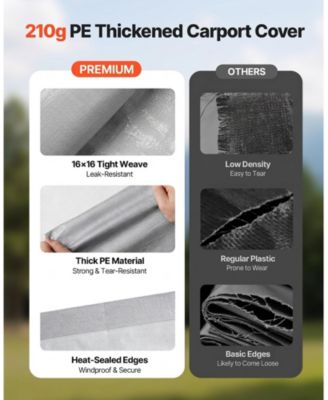 12 x 20 ft UV-Resistant Waterproof Carport Replacement Canopy Frame Not Included