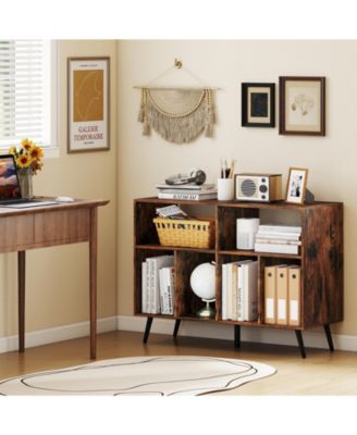 40 in Record Player Stand with Charging Station and Open Display Shelves