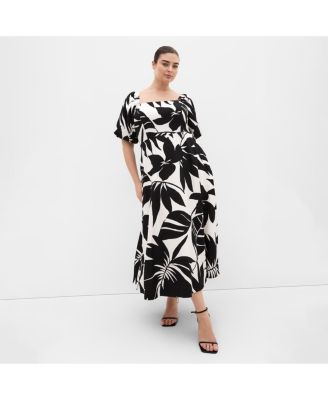 Women's Plus Size Collins Oasis Print Belted Maxi Dress
