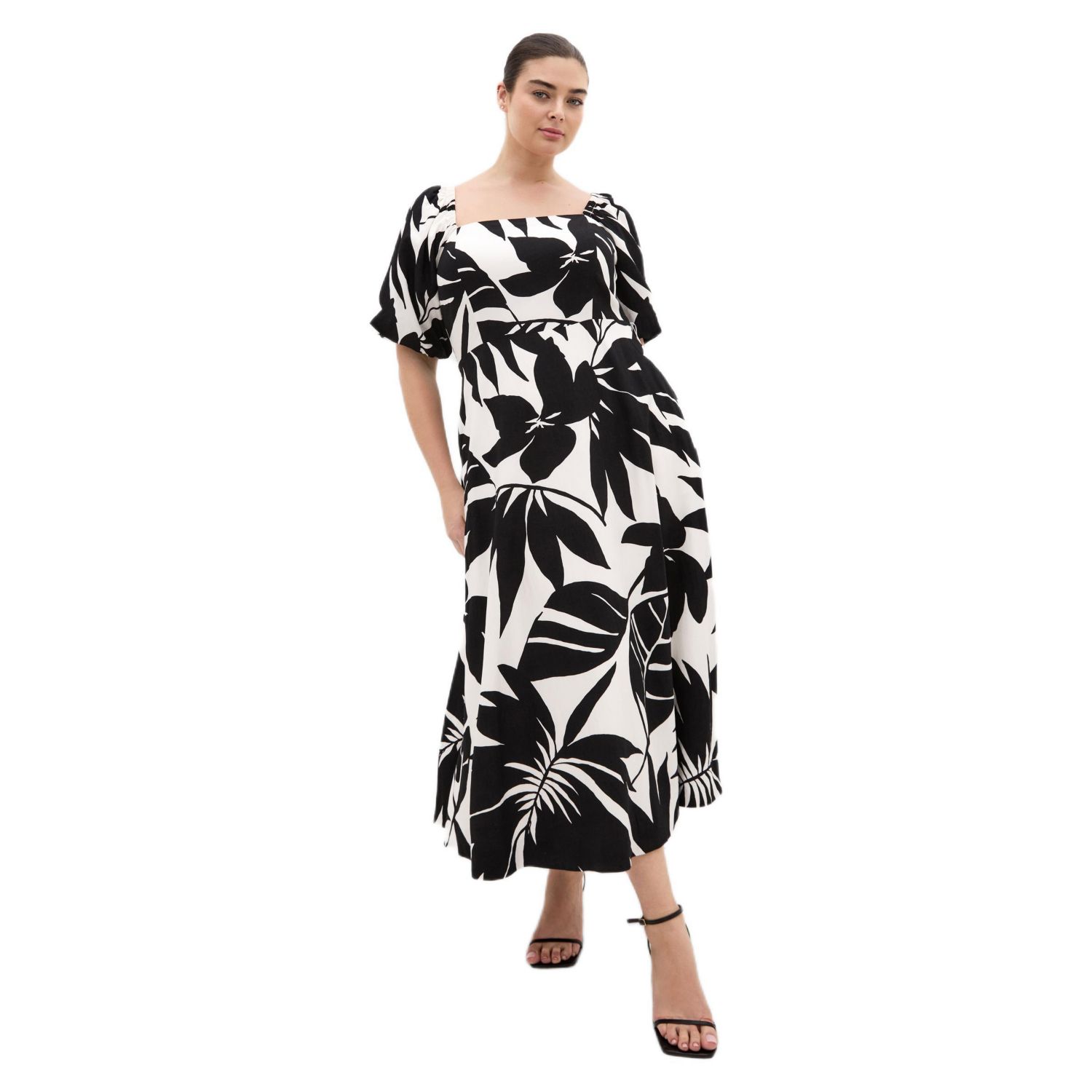Women's Plus Size Collins Oasis Print Belted Maxi Dress
