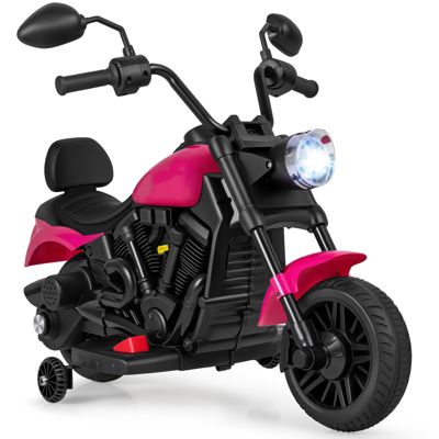 6V Electric Kids Motorcycle with Training Wheels, Headlight and Music