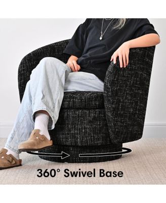 30.5 Modern Swivel Barrel Accent Chair, Upholstered Armchair, 1 Pc