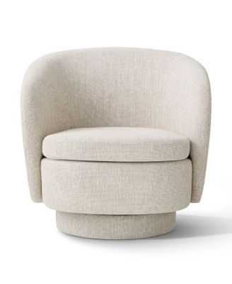 30.5 Swivel Tub Accent Chair, Woven Fabric Barrel Armchair, 1 Pc