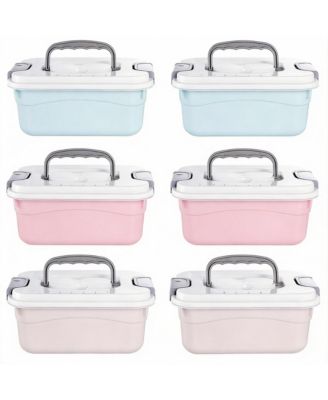 6-pack Stackable Latch Storage Box with Handle 2.1 qt