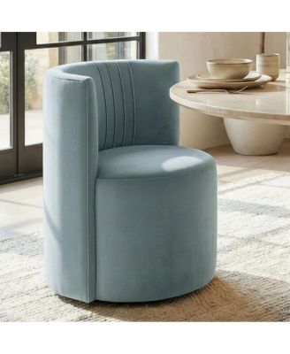 Velvet Swivel Barrel Accent Chair 360degree(s) Rotating Tub Chair, 1 Piece