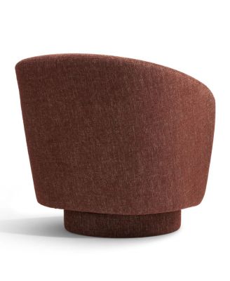 30.5 Swivel Barrel Accent Chair, Textured Fabric Round Armchair, 1 Pc