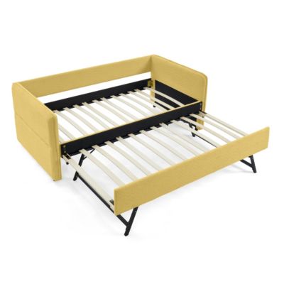 Boucle Daybed w/ Twin Trundle Sofa Bed