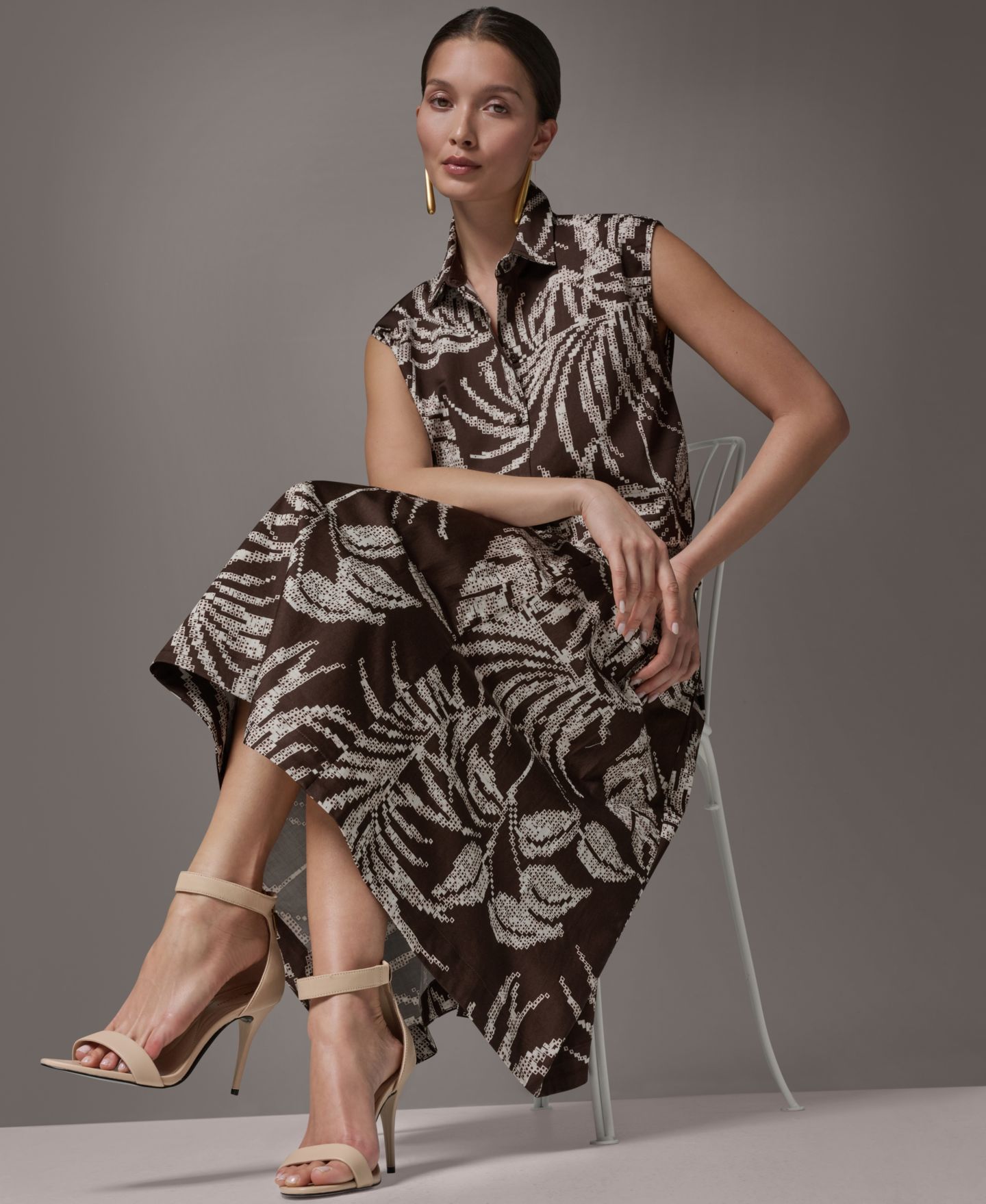 Женский топ Donna Karan New York Collared Neck Top, цвет: Разноцветный, вариант 1 — фото 8