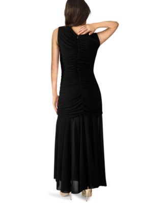 Women's Ruched Crewneck Maxi Dress
