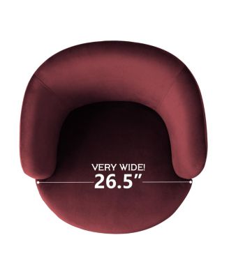 Velvet Swivel Barrel Accent Chair 27 Inch Wide Upholstered 1 Piece