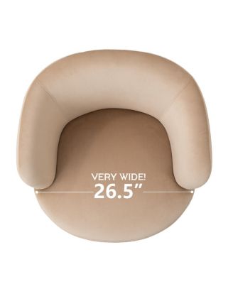 Velvet Swivel Barrel Accent Chair 27 Inch Wide Upholstered 1 Piece