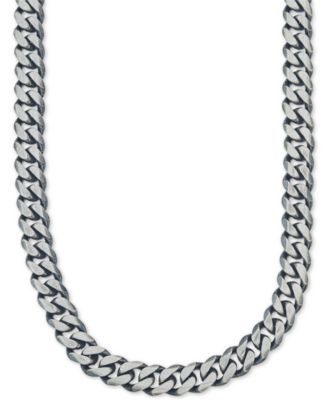 Esquire Men's Jewelry - Men's Wide Chain Necklace (6-3/4mm) in Sterling Silver