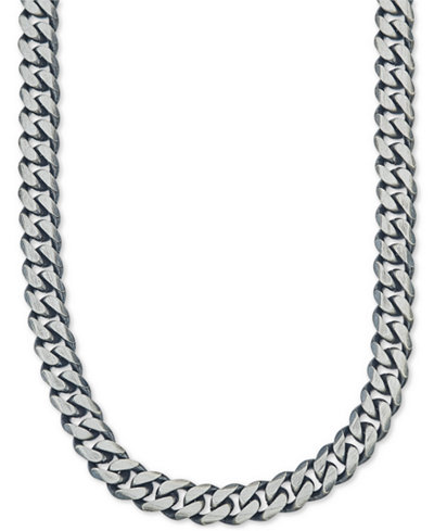 Esquire Men's Jewelry Wide Chain Necklace (6-3/4mm) in Sterling Silver, Only at Macy's