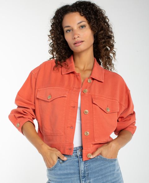 Женские куртки Liverpool Los Angeles Cropped Oversized Denim Jacket