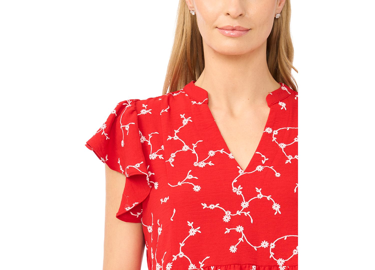 Women's Short-Sleeve Ruffled Tiered Dress