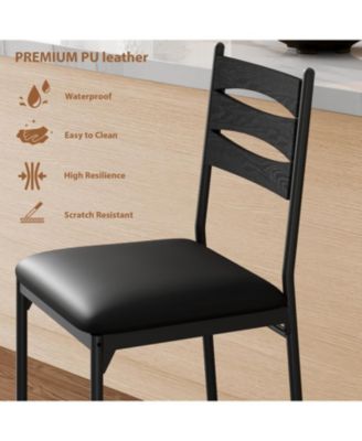 Set of 4 Bar Stools, Counter Height Bar Chairs with Footrest and Back, 37.8" Tall for Kitchen Island