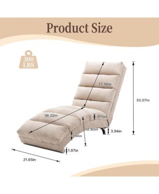 Luxury Upholstered Chaise Lounge Chair with Gentle Vibration Function, Linen Leisure Recliner Sofa for Living Room