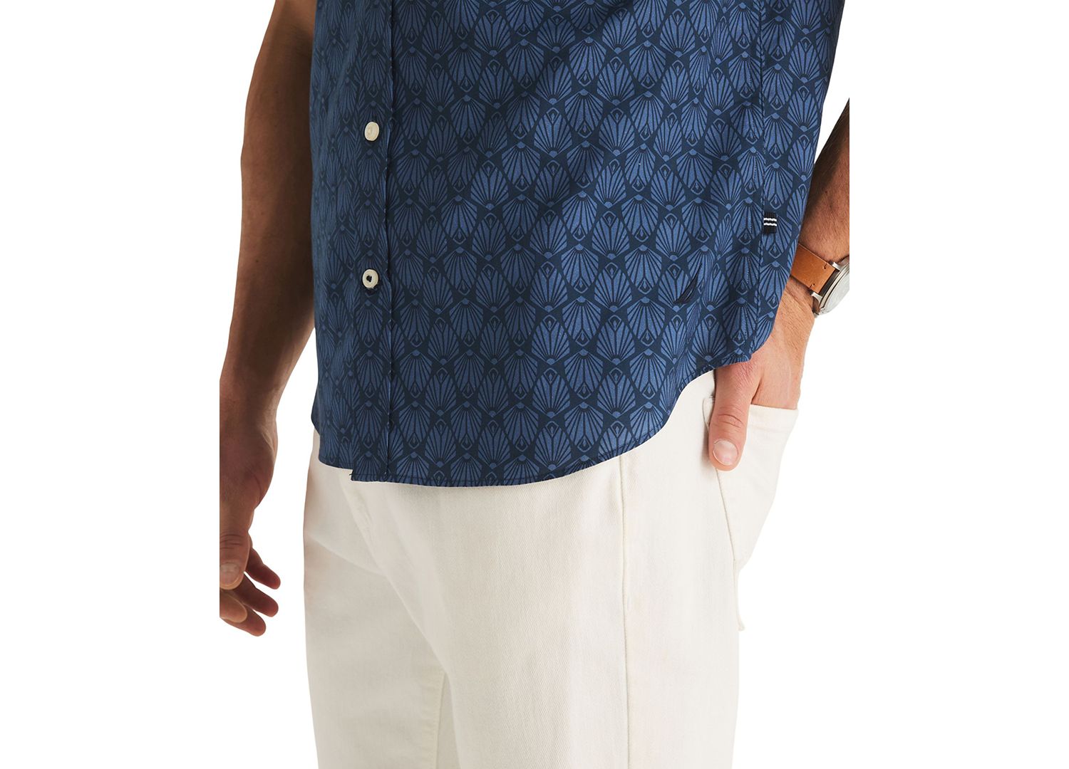 Men's Short-Sleeve Shell Print Shirt