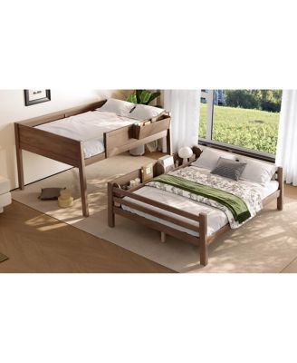 Streamdale Wood Bunk Bed w/ Storage, Bookshelf, Ladder, Rails