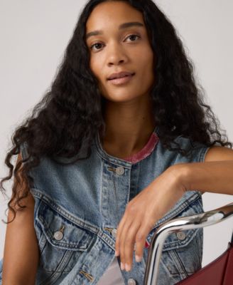 Women's Relaxed-Fit Sleeveless Trucker Jacket