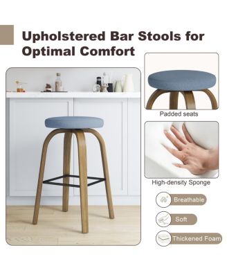 Fabric Swivel Bar Stools Set of 2