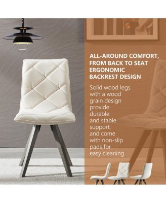 Set of 2 Mid-Century Modern Dining Chairs with Wood Legs