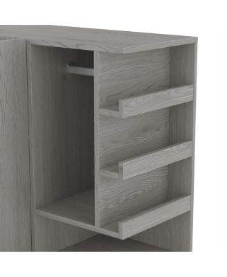 2-Door Wardrobe w/Hanging Rod, Desk and Drawers