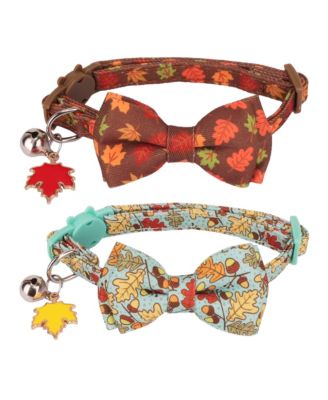 Floral Cat Collar with Removable Bowtie Bandana Bell Breakaway Adjustable Cute Flower Kitten