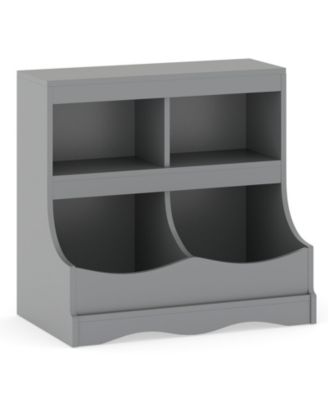 Toy Storage Organizer 4-Cubby Kids Bookcase for Toys and Books