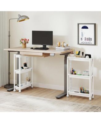 3-Tier Slim Rolling Storage Cart 2-Pack Mobile Bathroom Organizer with Wheels