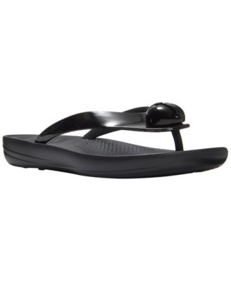 Women's Iqushion Glossy-Button Slip-On Sandals