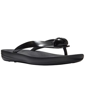 Women's Iqushion Glossy-Button Slip-On Sandals