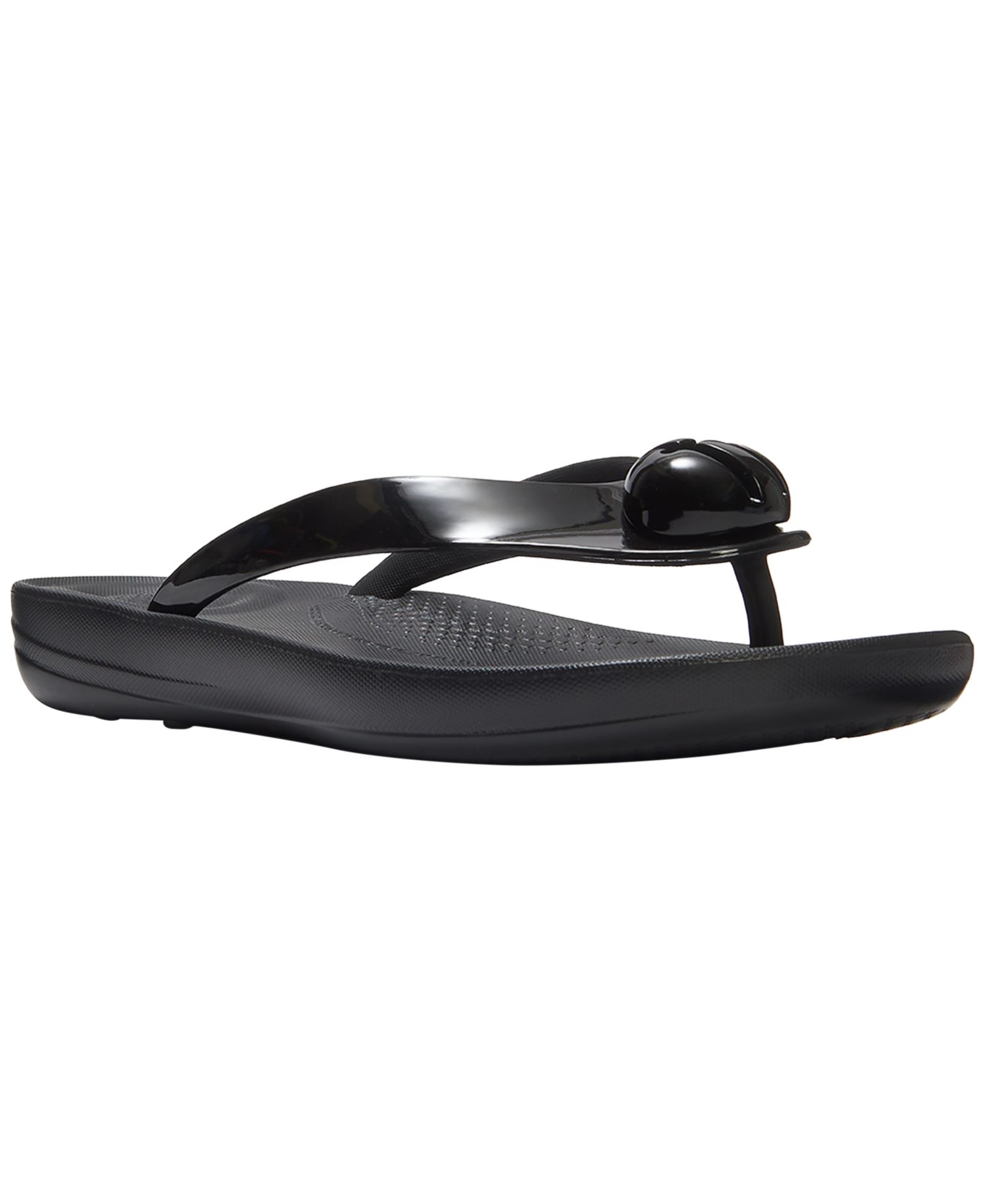 Women's Iqushion Glossy-Button Slip-On Sandals