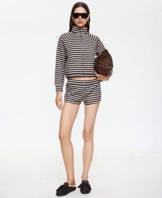 Women's Striped Funnel Neck Jacket