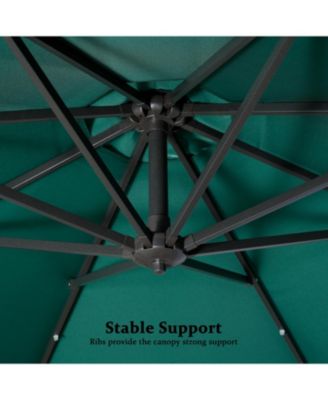 10ft Patio Offset Hanging Lighted Umbrella with Tassels