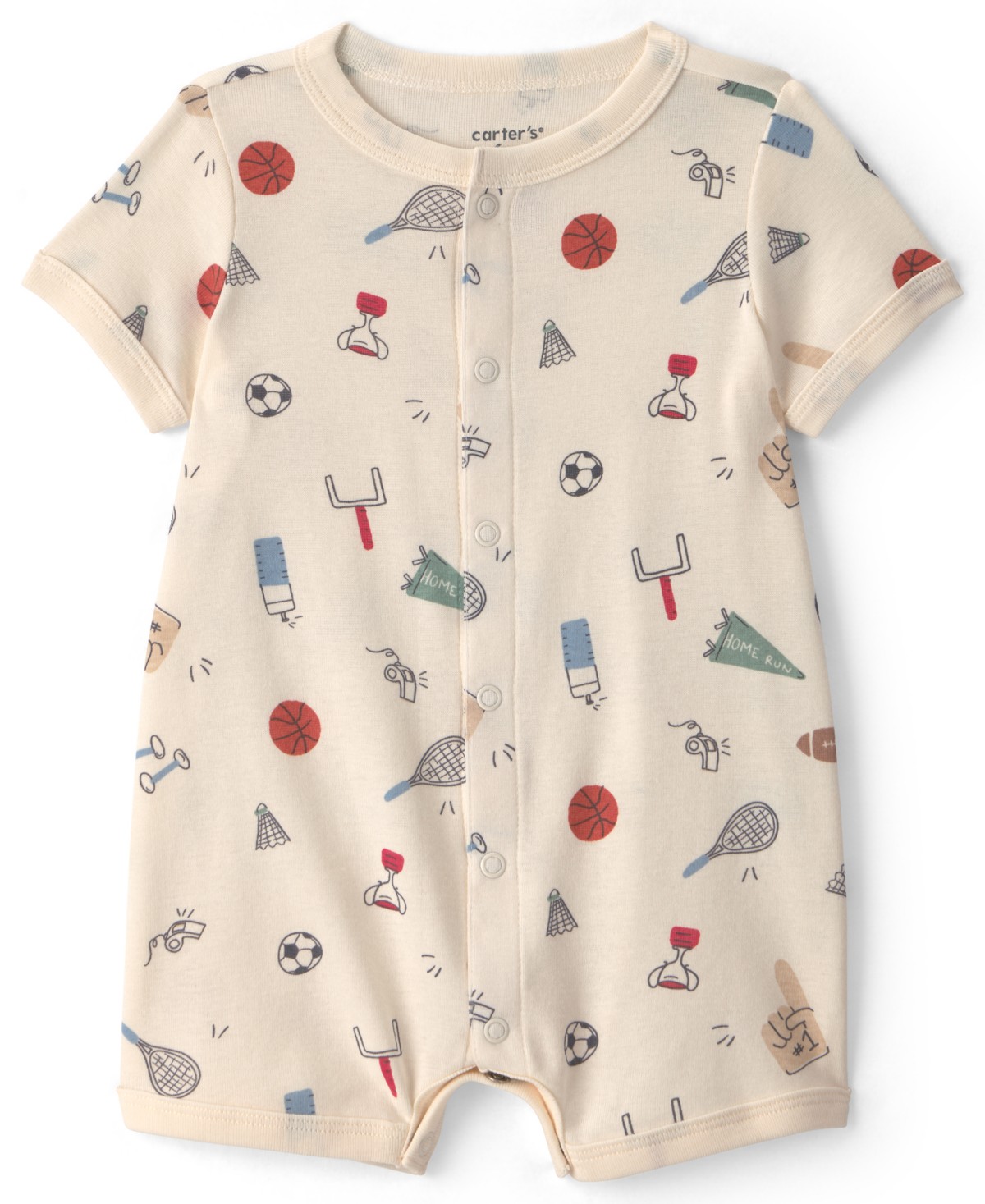 Детские Carter's Baby Boys' Cotton Snap Up Rompers — фото 1
