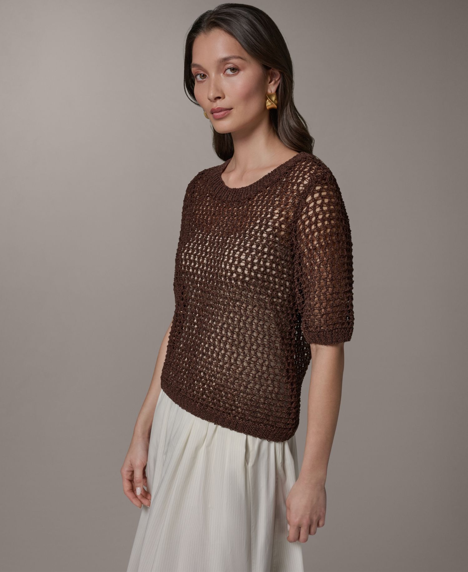 Women's Crewneck Short-Sleeve Sweater