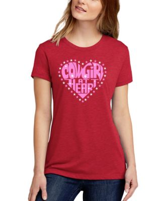 Women's Premium Blend Cowgirl at Heart Word Art T-Shirt