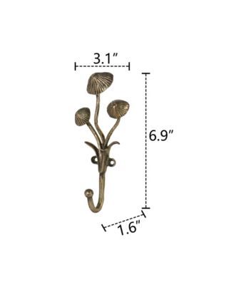 2pcs Metal 3D Mushroom Coat Hooks for Entryway Bathroom Bedroom Farmhouse Decoration