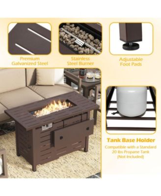 40 in Rectangle Propane Fire Pit Table 48000 BTU with Lava Rocks and Cover