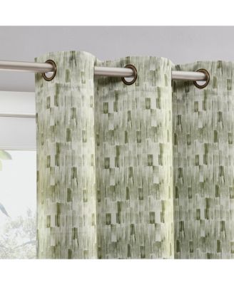 Vernon Monochrome Brushstrokes Magnetic Closure Blackout Grommet Curtain Panel Pair