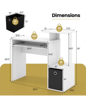 Space-saving Computer Desk with Pull-out Keyboard Tray