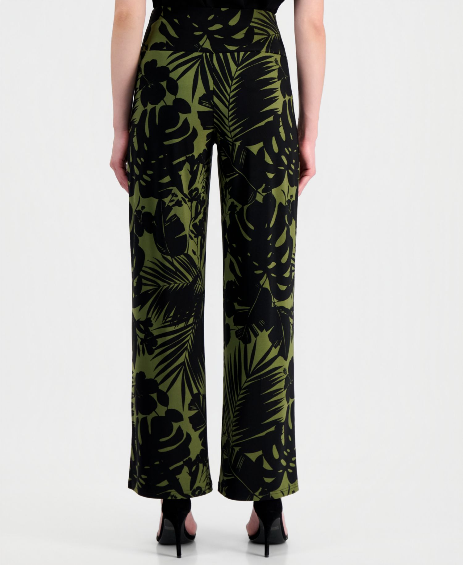 Women's Printed High Rise Wide Leg Pants, Regular & Petite