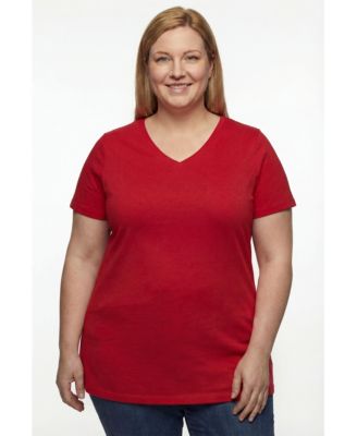 Women's Plus Size Perfect Short-Sleeve V-Neck Tunic Top