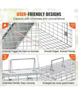 Live Animal Cage Trap, Humane Iron Trap for Cats and Rabbits