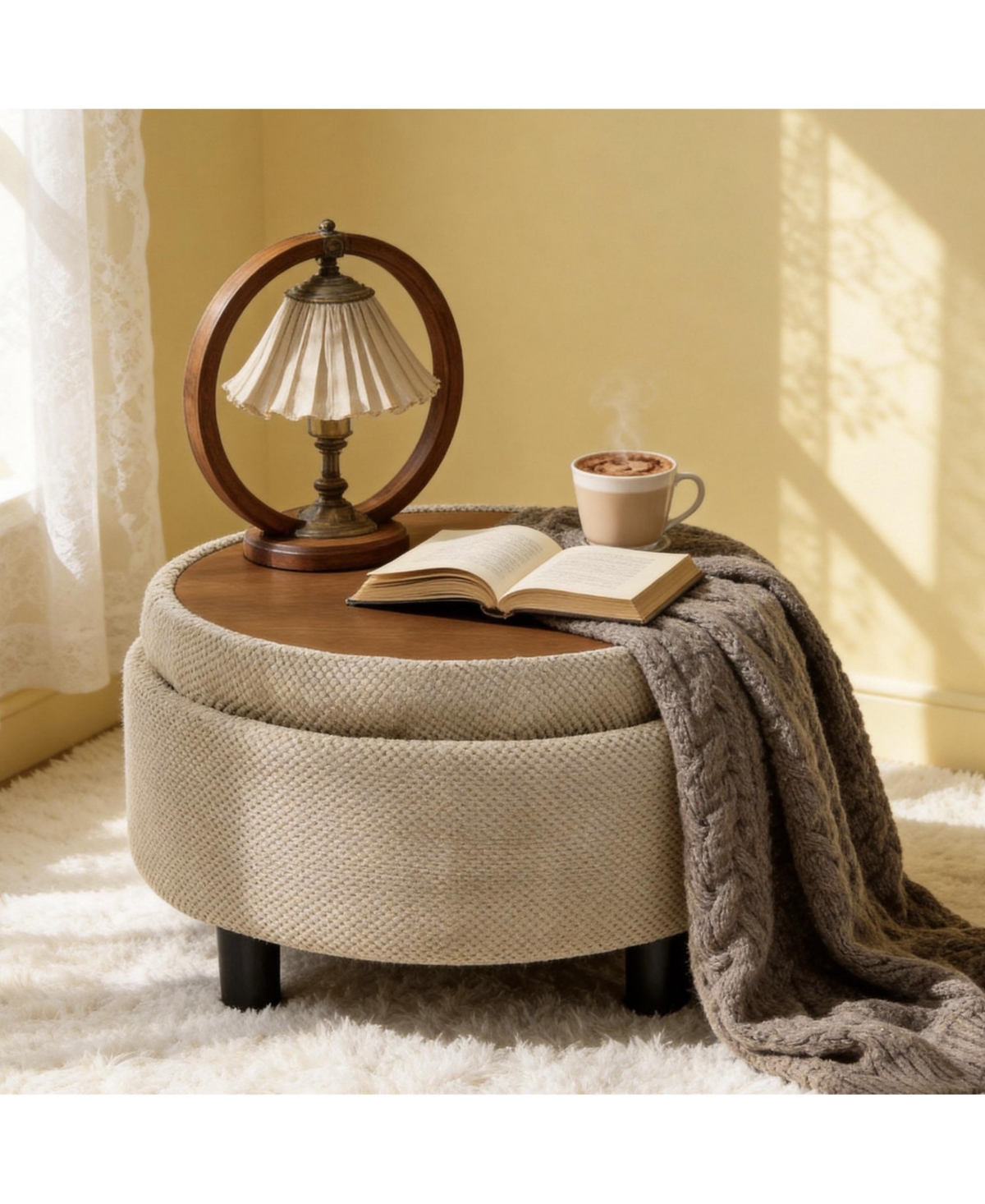 Rainsken Round Storage Ottoman