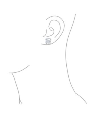 12MM Princess Cut Cubic Zirconia CZ Solitaire Statement Clip On Stud Earrings Non Pierced