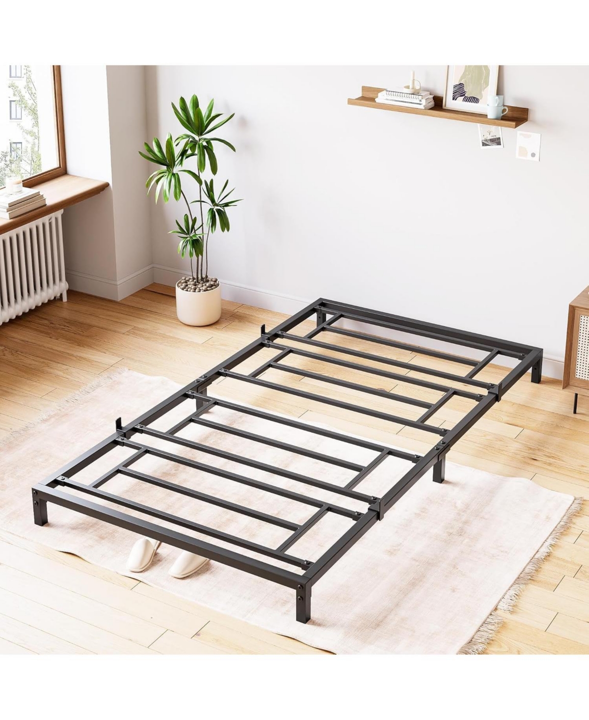 gaomon 6 Inch Size Bed Frames Heavy Duty Metal Platform Bed with Under Bed Storage, Sturdy Steel Slat Support