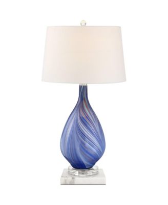 Taylor Modern Table Lamp with Square Riser 29" Tall Art Glass Shade for Bedroom Living Room Bedside Nightstand
