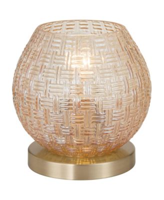 Pia 7 1/2" High Amber Weave Glass Globe Accent Lamp